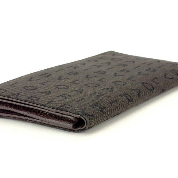 BVLGARI Long Book Logo Mania Cambus ?~ Leather Authentic USED - Picture 2 of 8